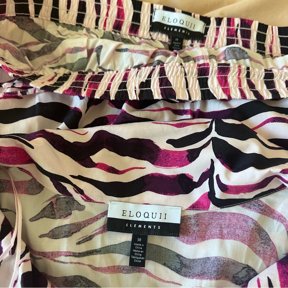 Eloquii Pink & Black Zebra Print 2-Piece Short set Size 18 (PlusSize) - Picture 6 of 7